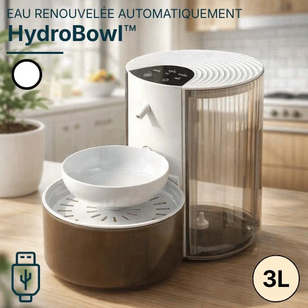 Distributeur d’eau pour chat - automatique intelligent sans fil - HydroBowl™
