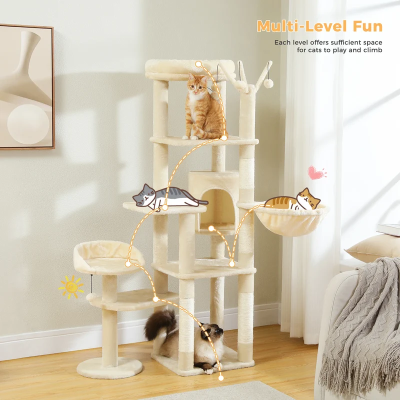 Arbre à Chat La Yegada 150 cm | Design Original Multi-Niveaux
