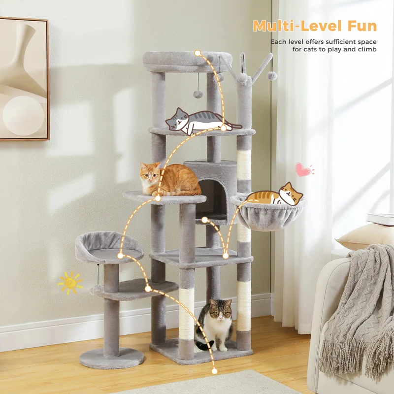 Arbre à Chat La Yegada 150 cm | Design Original Multi-Niveaux