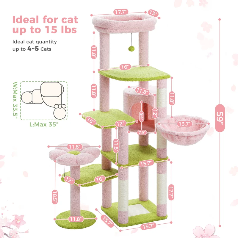 Arbre à Chat La Yegada 150 cm | Design Original Multi-Niveaux