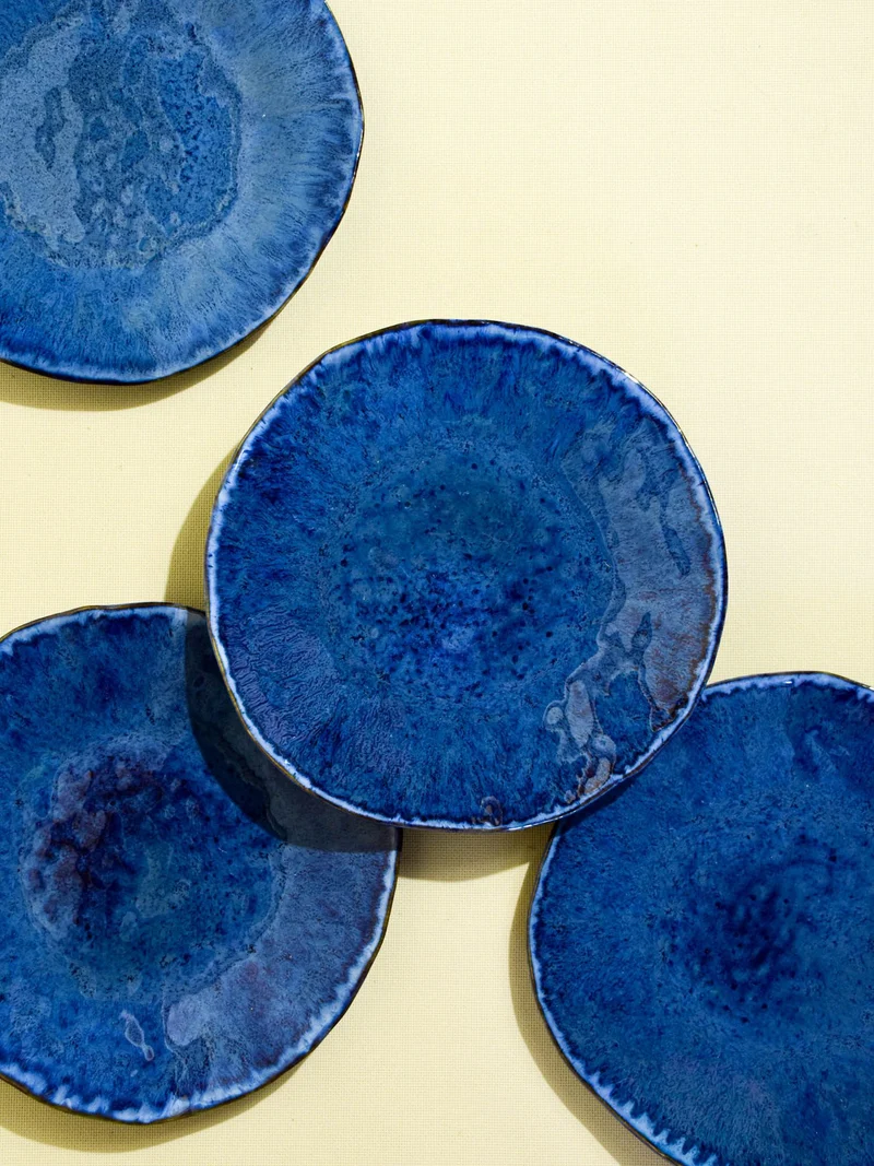 Grande assiette Onda | Bleu abyssal