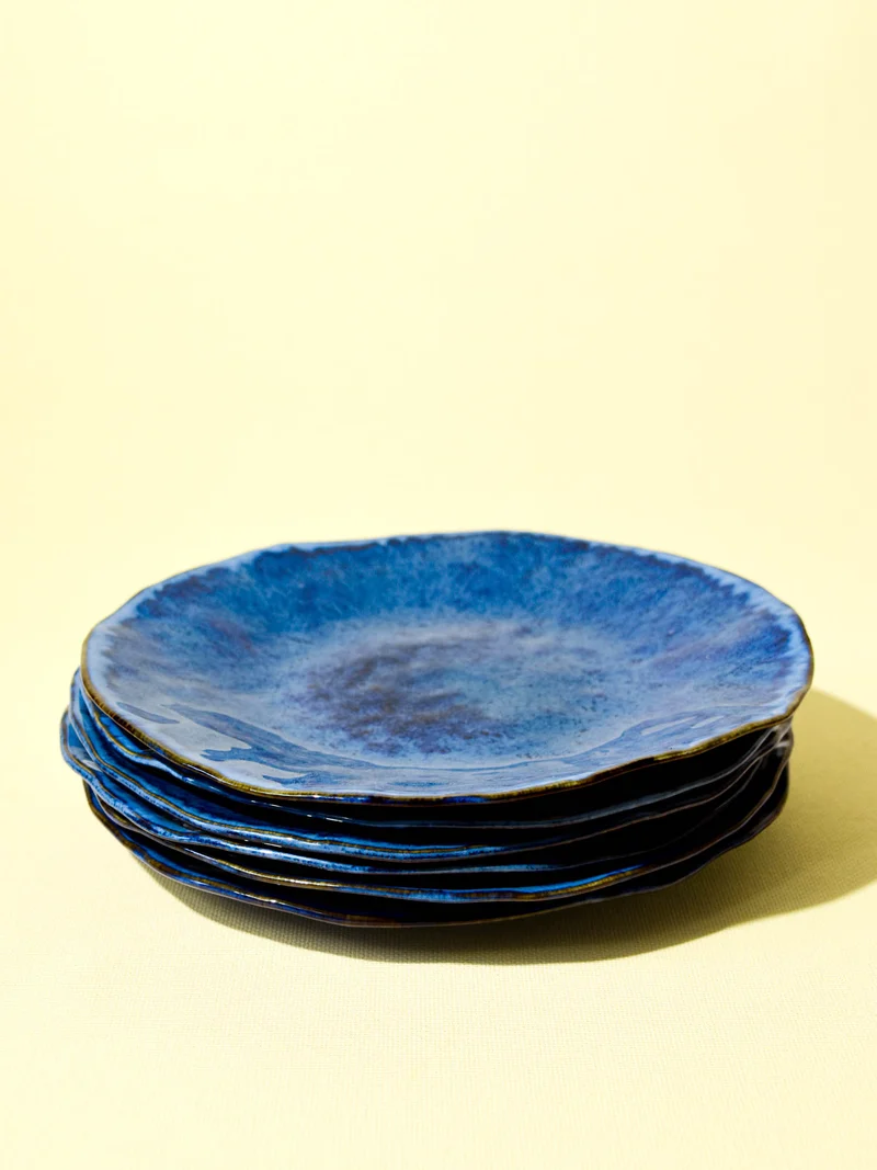 Grande assiette Onda | Bleu abyssal