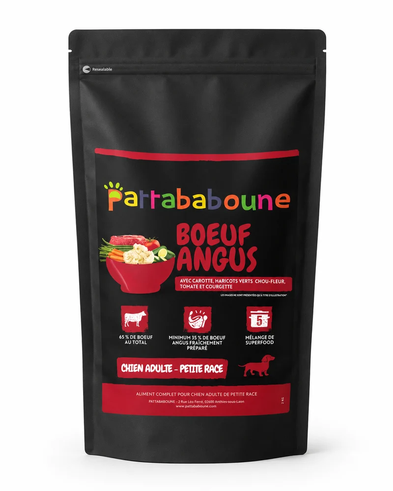 Croquettes premium boeuf Angus sans céréales - Chien adulte petite race