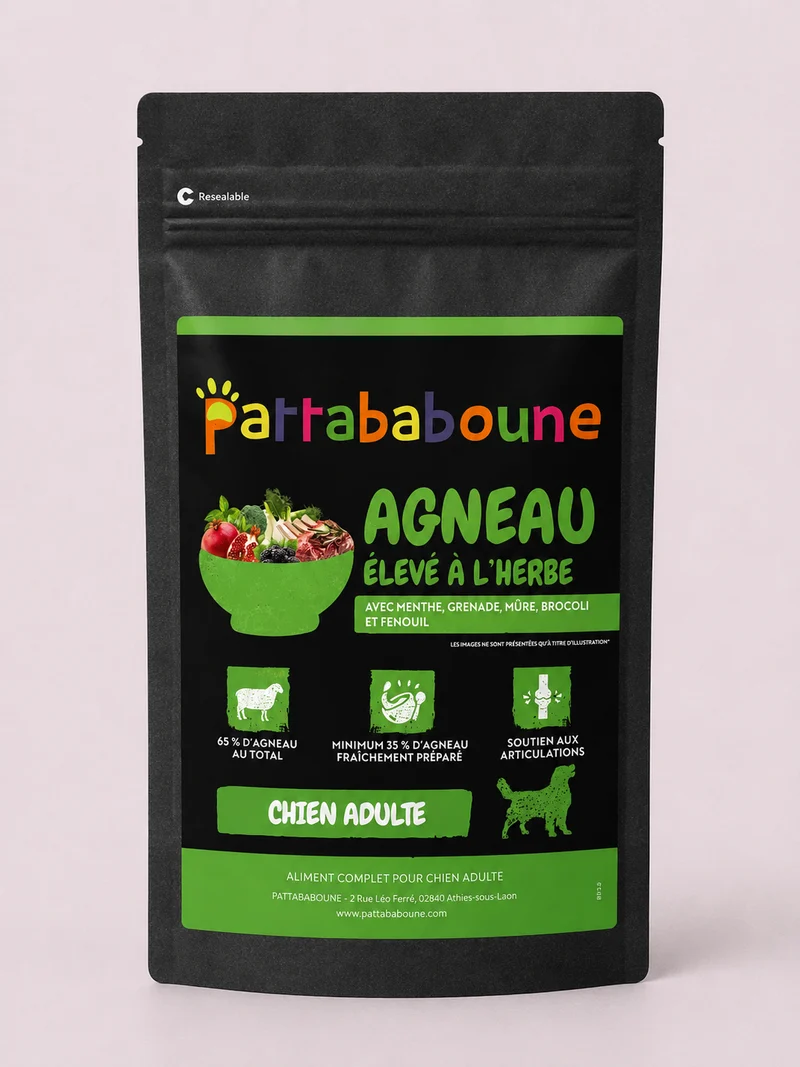 Croquettes premium agneau élevé à l'herbe sans céréales - Chien adulte