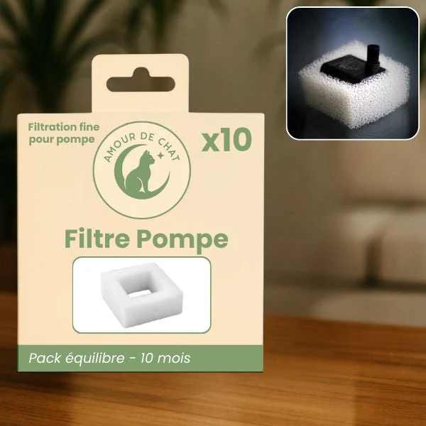 Filtre pompe fontaine à eau chat - extérieur carré