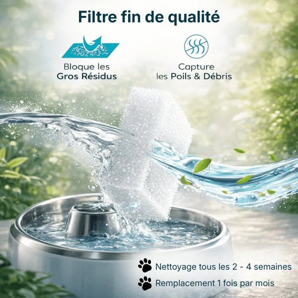 Filtre pompe fontaine à eau chat - extérieur carré