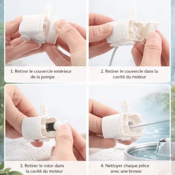 Kit nettoyage pour pompe fontaine à eau chat
