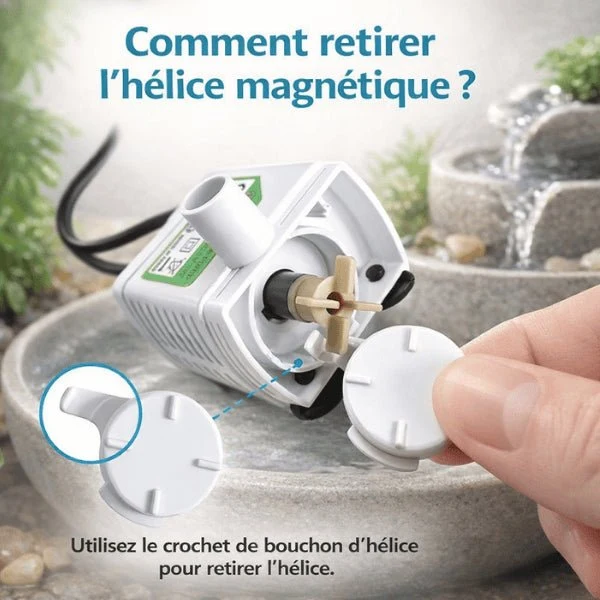 Pompe fontaine pour chat - prise ronde filtrée