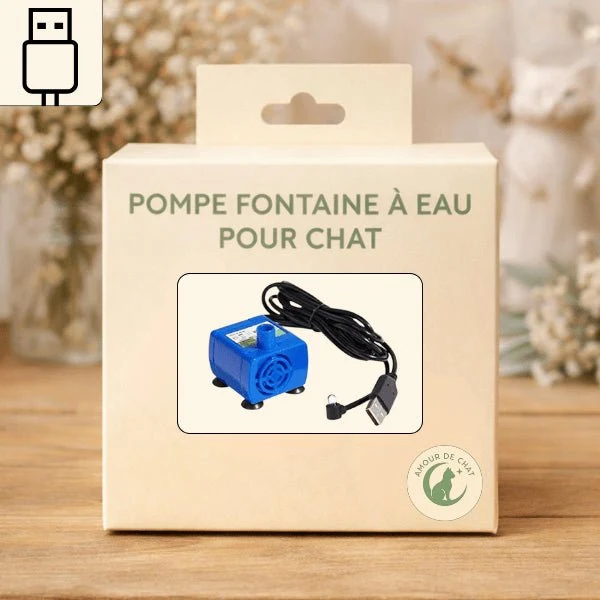 Pompe fontaine chat - LED bleu