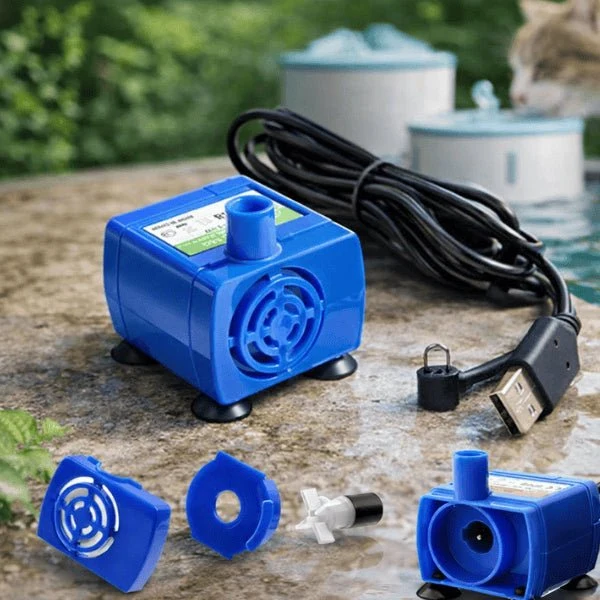 Pompe fontaine chat - LED bleu