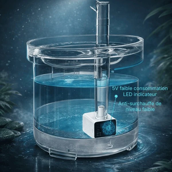 Pompe pour fontaine à chat - automatique LED