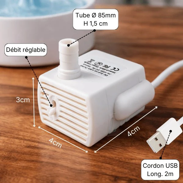 Pompe pour fontaine à chat - automatique LED