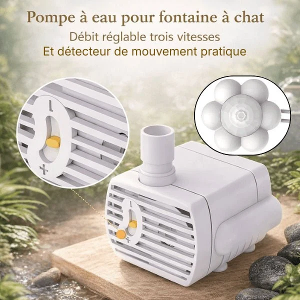Pompe pour fontaine à eau chat - détecteur mouvement