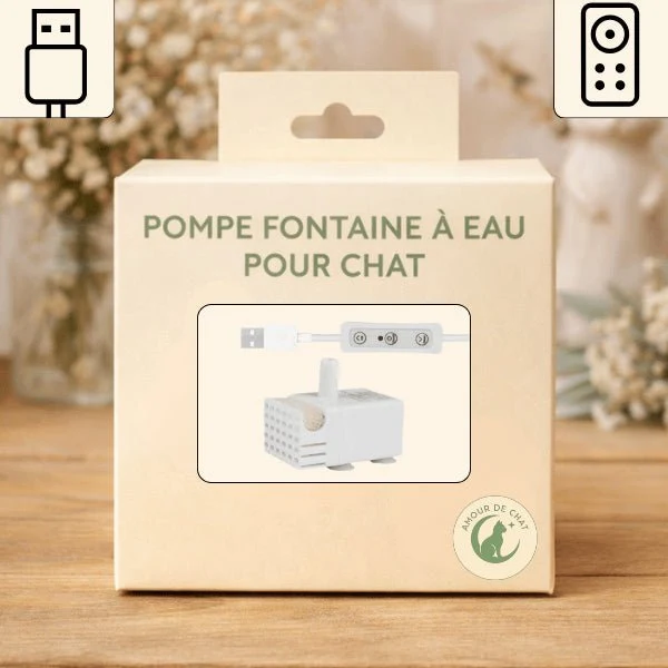 Pompe pour fontaine à eau pour chat - débit télécommandé