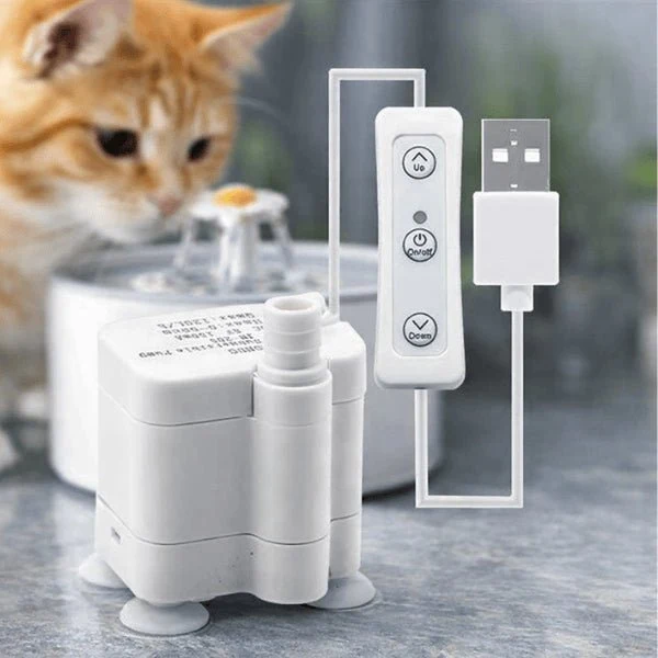 Pompe pour fontaine à eau pour chat - débit télécommandé