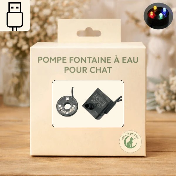 Pompe fontaine à eau pour chat - USB 4 LED