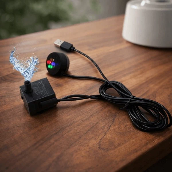 Pompe fontaine à eau pour chat - USB 4 LED