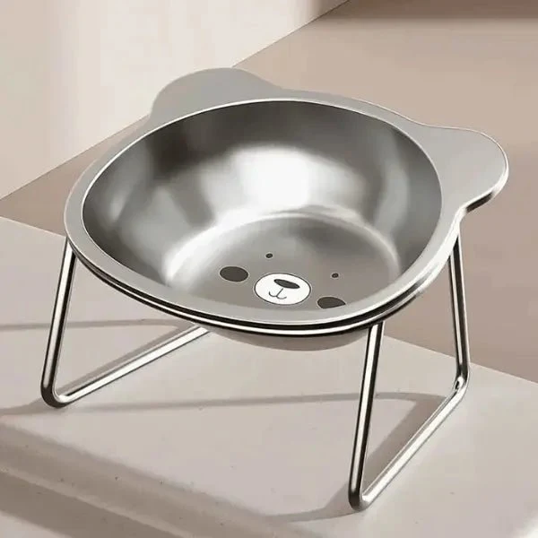 Gamelles pour chat - Inox surélevée tête de chat - Nutrix™