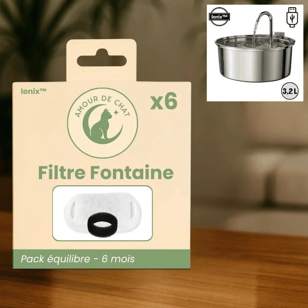 Filtre fontaine chat double - Ionix™ : Haute performance