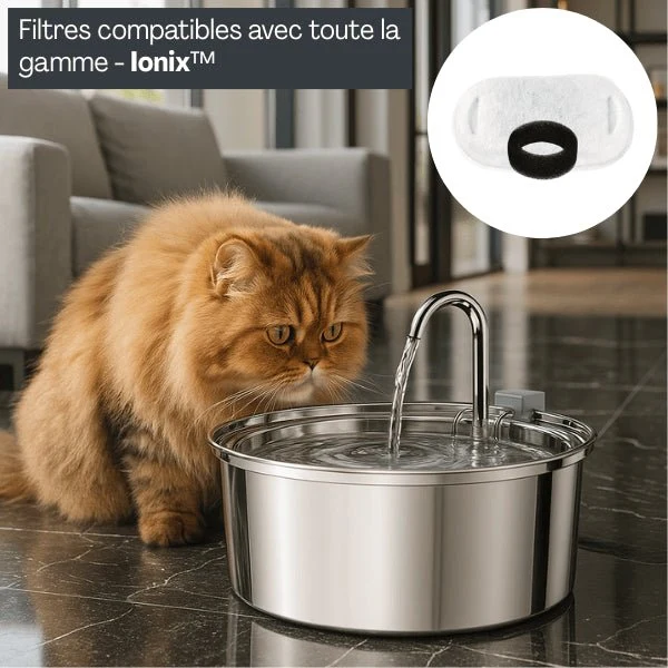 Filtre fontaine chat double - Ionix™ : Haute performance