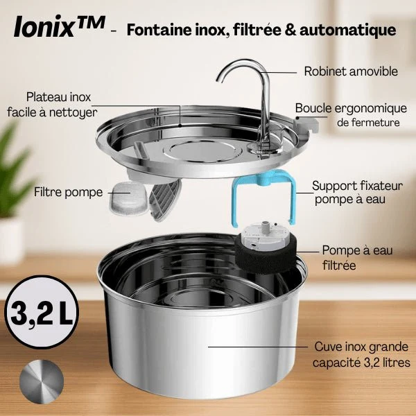 Filtre fontaine chat double - Ionix™ : Haute performance