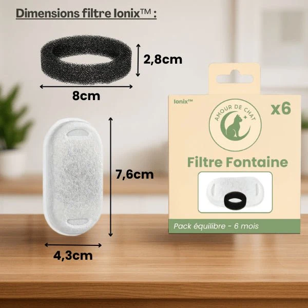 Filtre fontaine chat double - Ionix™ : Haute performance