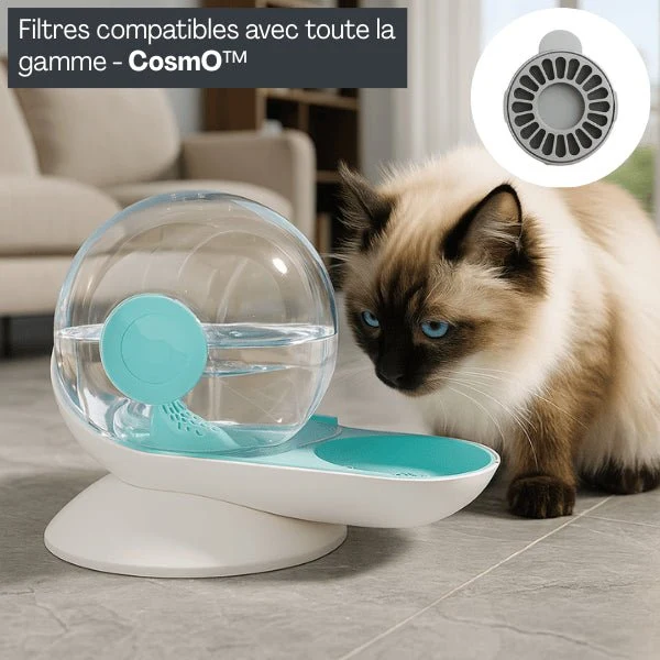 Filtre fontaine chat sans électricité - CosmO™ : Efficace et apaisant