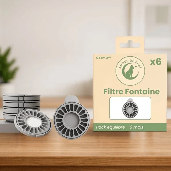 Filtre fontaine chat sans électricité - CosmO™ : Efficace et apaisant