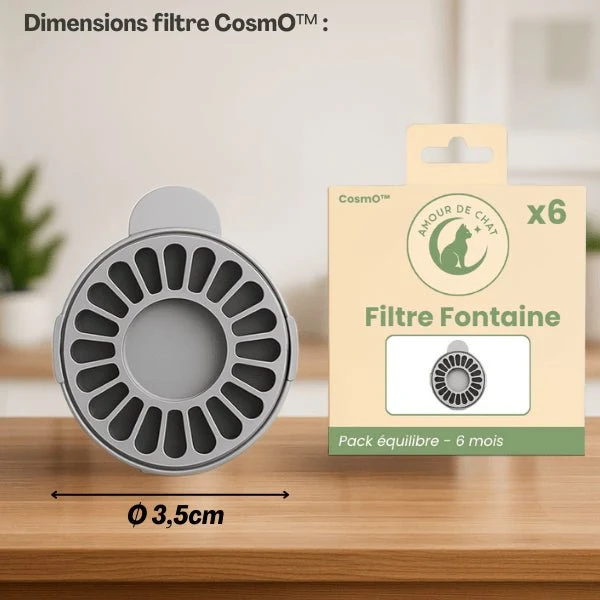 Filtre fontaine chat sans électricité - CosmO™ : Efficace et apaisant