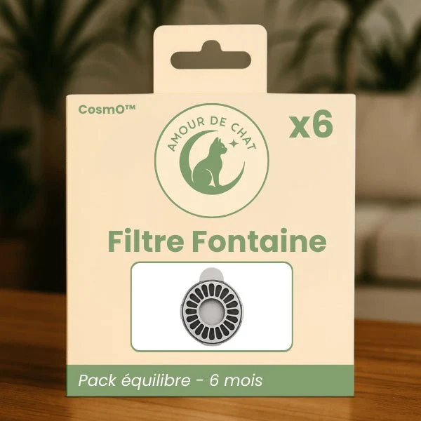 Fontaine à eau chat sans électricité - CosmO™ : Design et filtrée