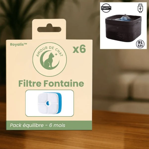 Filtre fontaine chat grande capacité - Royalis™