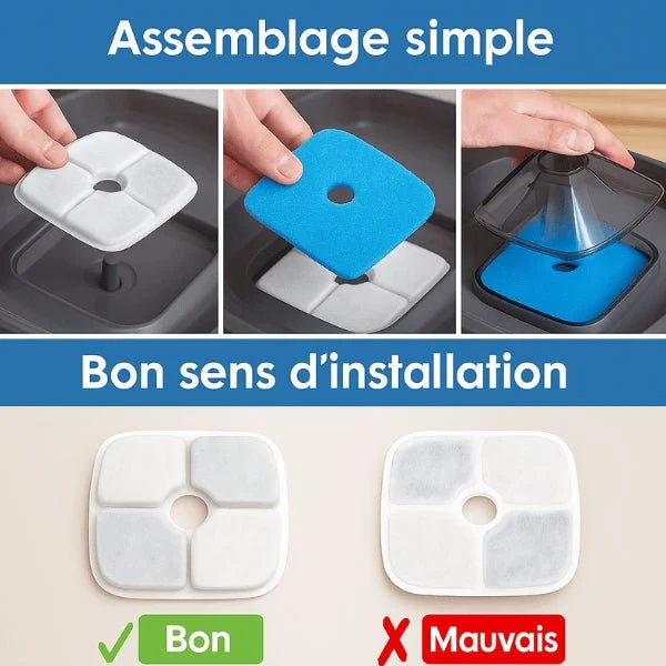Filtre fontaine chat grande capacité - Royalis™