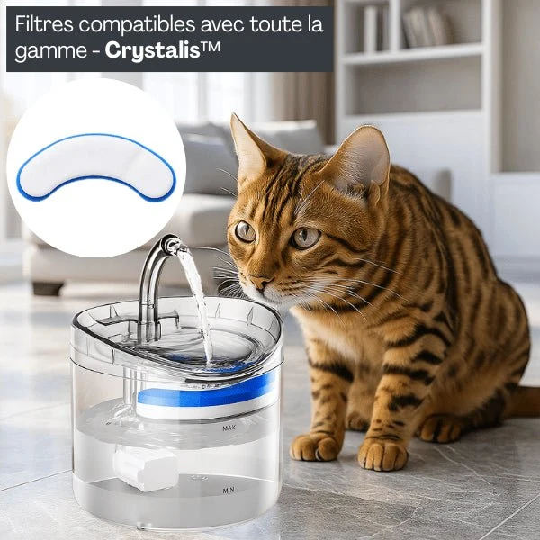 Filtre fontaine chat à robinet - Crystalis™ : Eau cristalline