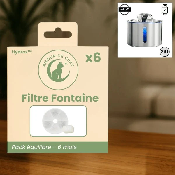 Filtre fontaine a chat - Hydrox™ : Meilleure hygiène