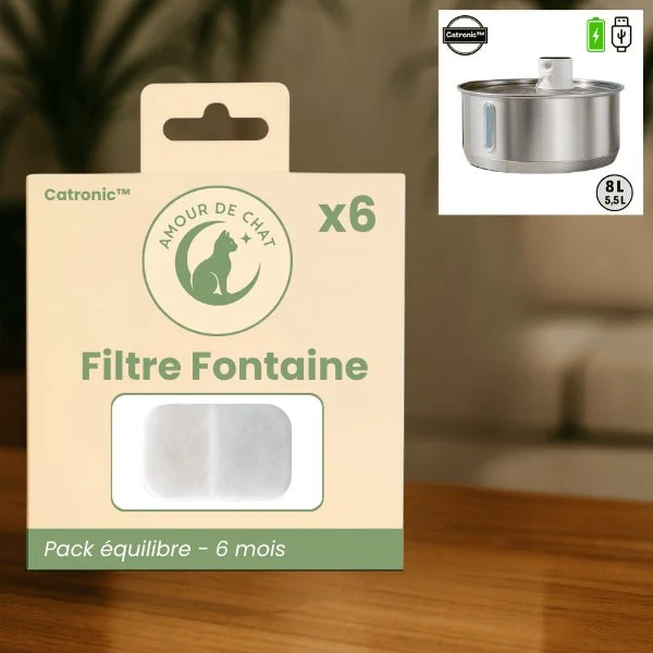 Filtre fontaine à chat - Catronic™ : Multi-filtration