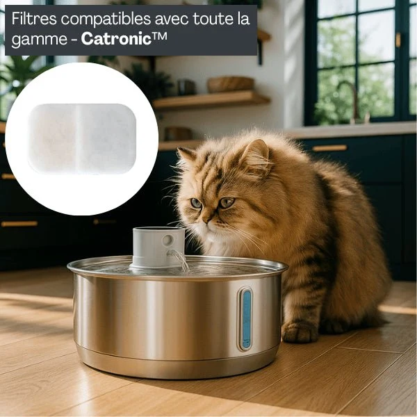 Filtre fontaine à chat - Catronic™ : Multi-filtration