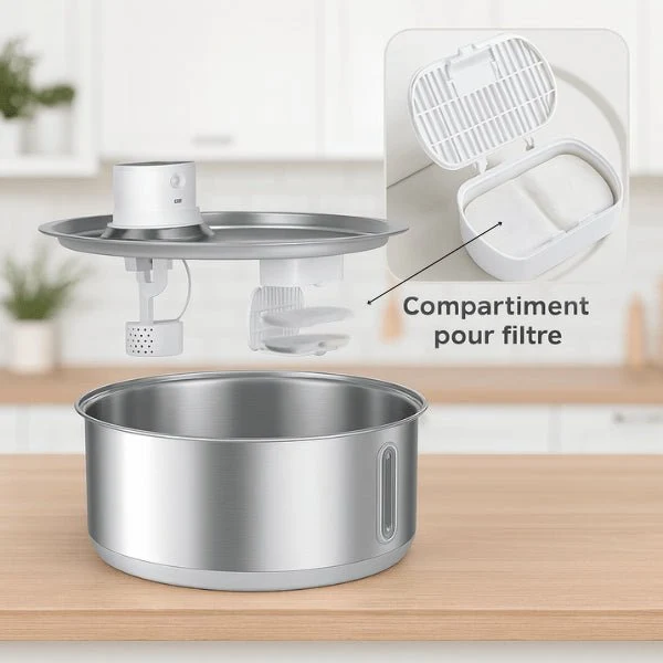 Filtre fontaine à chat - Catronic™ : Multi-filtration
