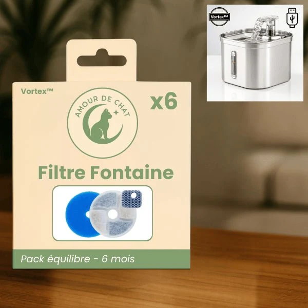 Filtre fontaine eau pour chat - Vortex™ : Ultra-filtrant