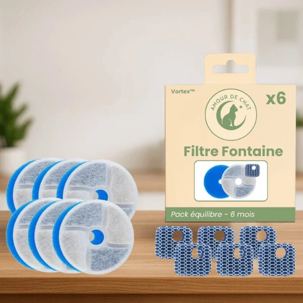 Filtre fontaine eau pour chat - Vortex™ : Ultra-filtrant