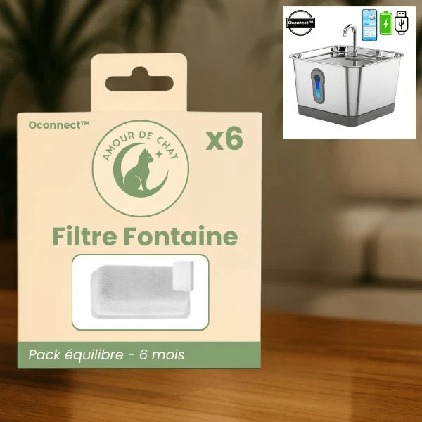 Filtre fontaine pour chat - Oconnect™ : Eau naturelle