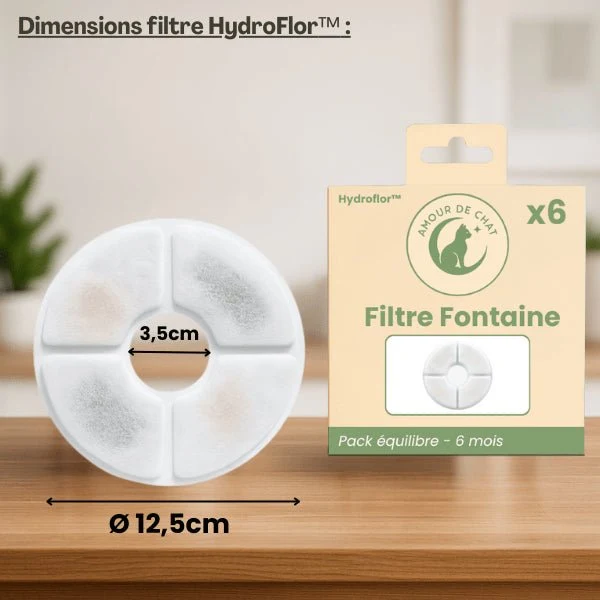 Filtre fontaine à eau chat - Hydroflor™ : Eau rafraîchissante