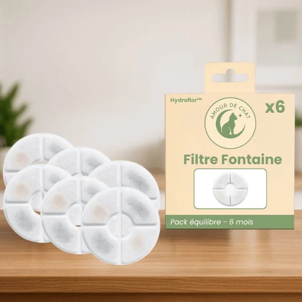 Filtre fontaine à eau chat - Hydroflor™ : Eau rafraîchissante