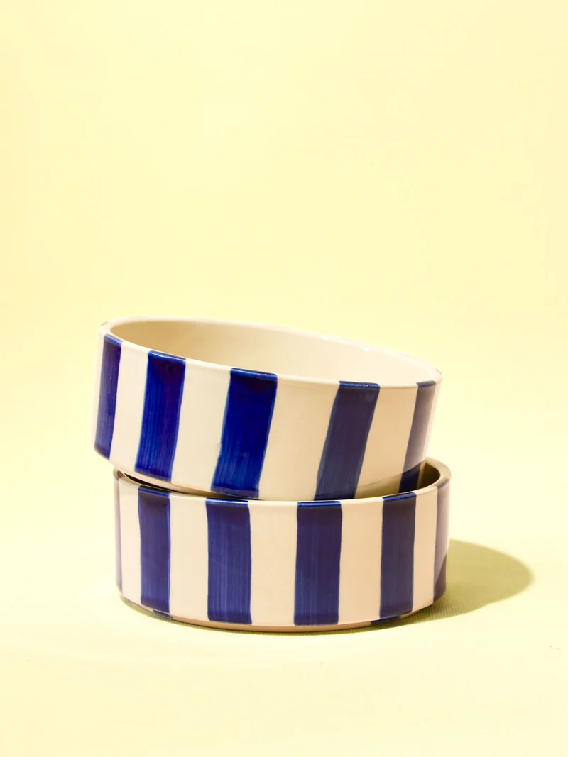 Assiette creuse | Bleu Linhas