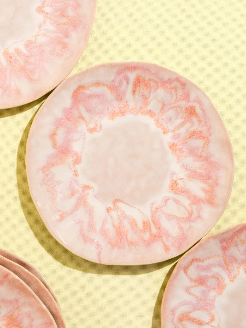 Grande assiette Onda | Rose anémone
