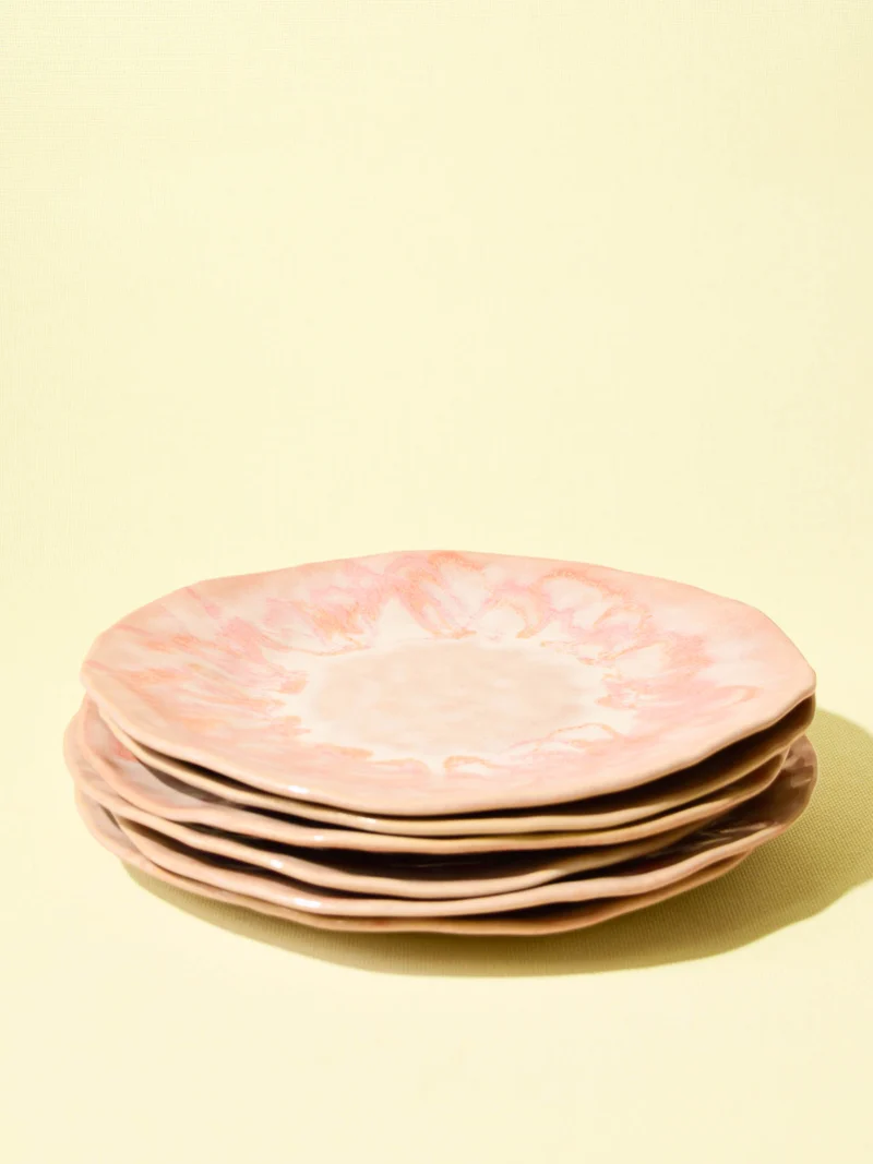 Grande assiette Onda | Rose anémone