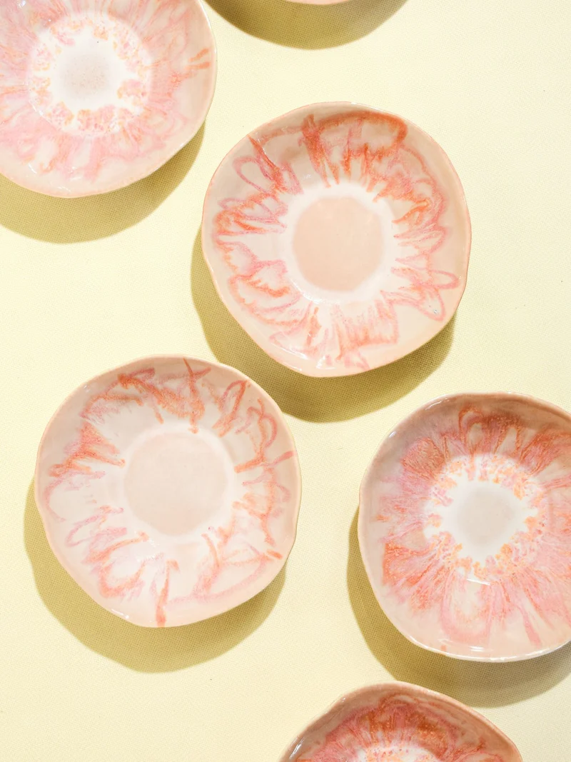 Assiette creuse Onda | Rose anémone
