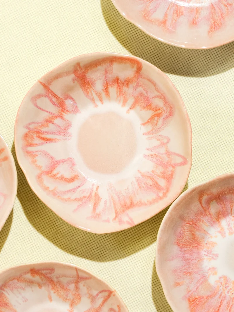Assiette creuse Onda | Rose anémone