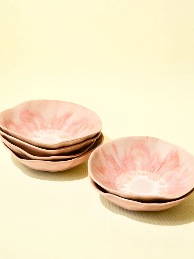 Assiette creuse Onda | Rose anémone