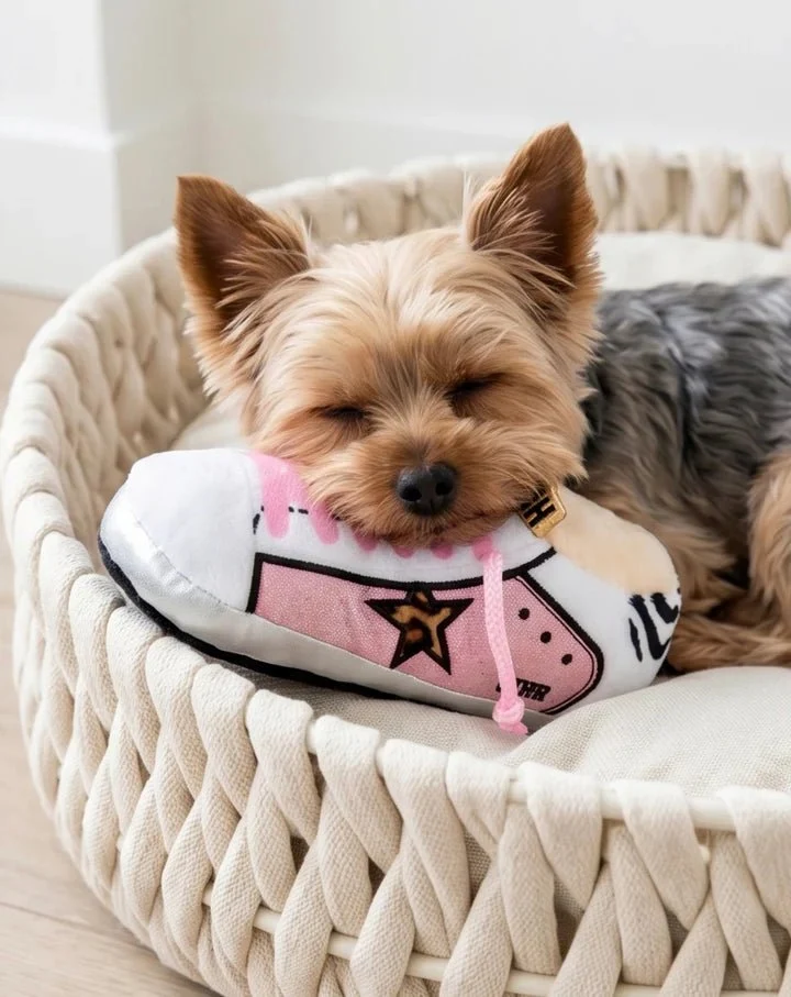 Jouet pour chien chaussure de tennis rose Golden Pooch