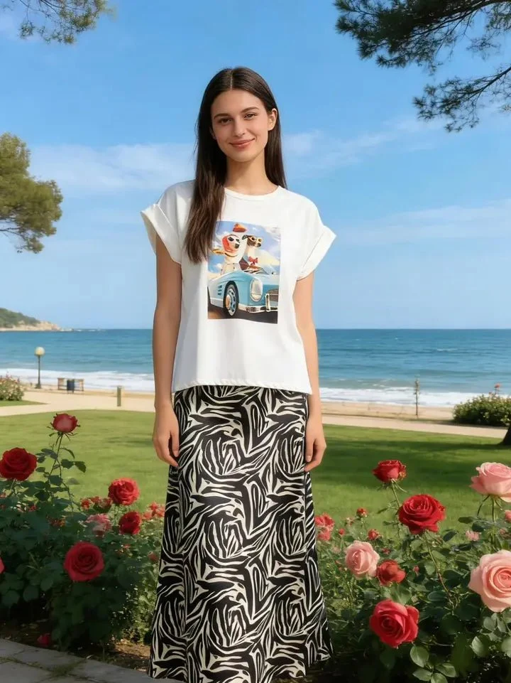 T-shirt imprimé chien lévrier Dolce Vita femme